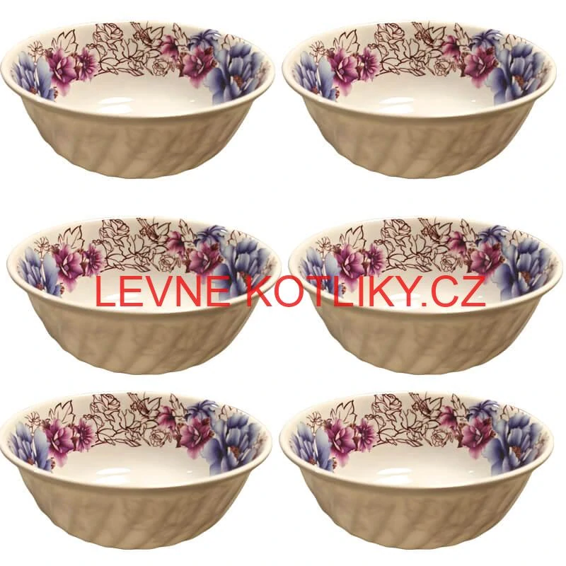 Plastová miska s květinovým vzorem (750 ml) – nyní v sadě 6 kusů!