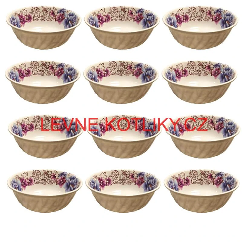 Plastová miska s květinovým vzorem (750 ml) – nyní v sadě 12 kusů!