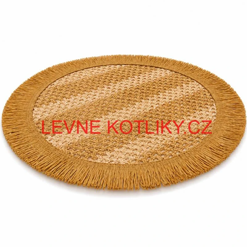 Kulatá přírodní podložka pod talíř se třásněmi 37 cm