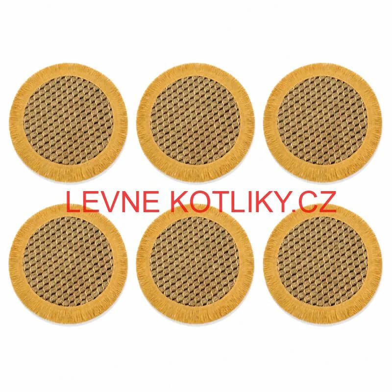 Přírodní podložky pod talíř se třásněmi 37 cm, 6 ks
