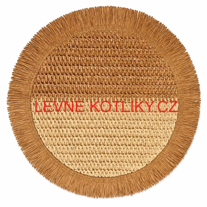 Kulatá přírodní podložka pod talíř se třásněmi 37 cm