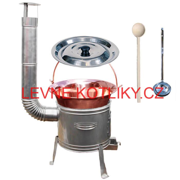 Měděný kotlík 20 L + nerezová kotlina 39 cm TOPLUX