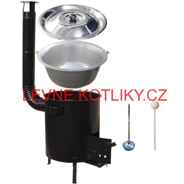 Nerezový kotlík 20 L (1,5 mm) + hrubostěnná (1,5 mm) kovová kotlina 42 STRONG