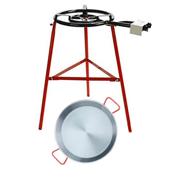 Paella pánev 50 cm s hořákem a stojanem