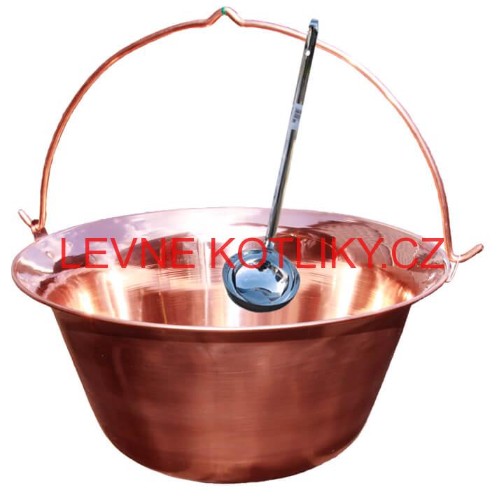 Měděný kotlík 14 L (1,2 mm) + nerezová naběračka