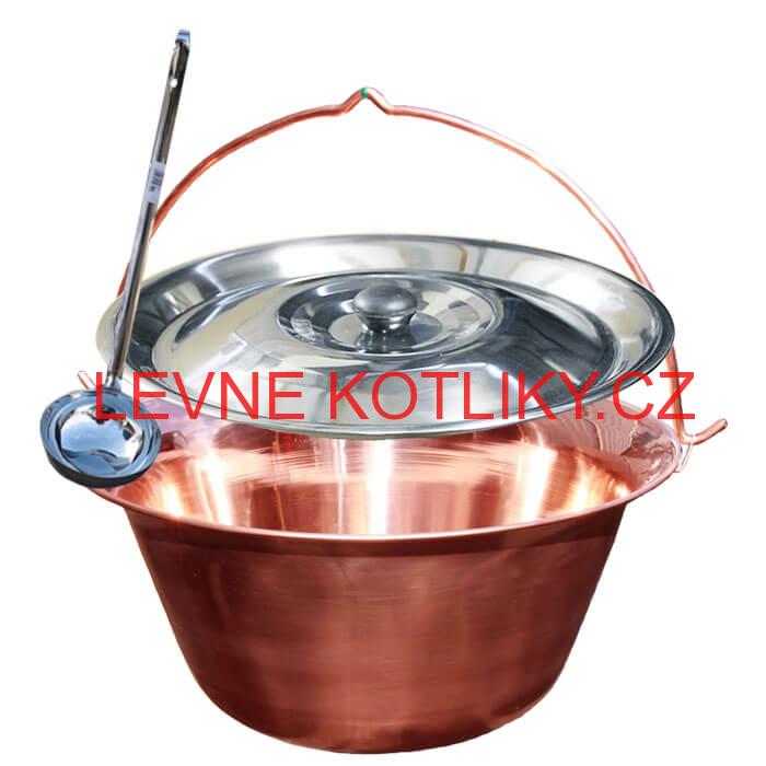 Měděný kotlík 30 L (1,2 mm) + nerezová poklice