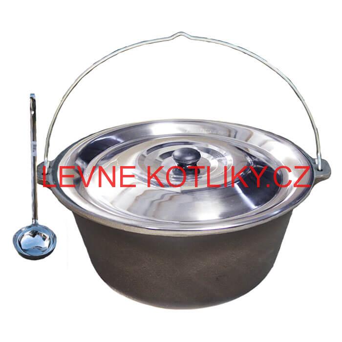 Litinový kotlík 10,8 L + nerezová poklice