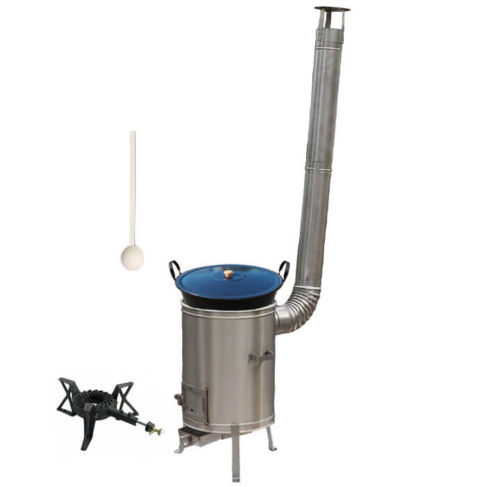 Zabijačkový smaltovaný kotel 80 L + nerezová kotlina 56 cm + hořák 7 kW