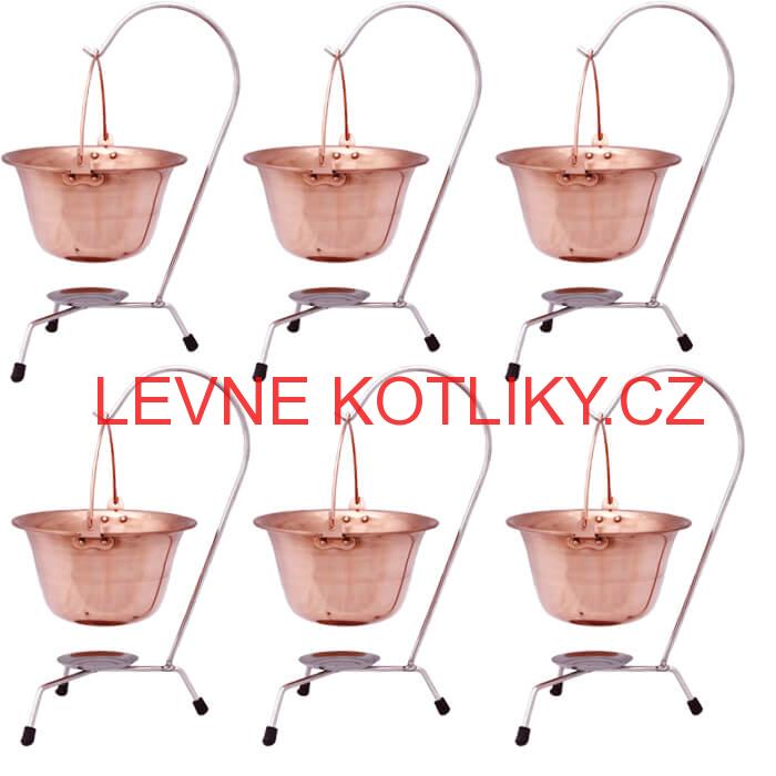 Servírovací souprava měděných kotlíků 6 ks