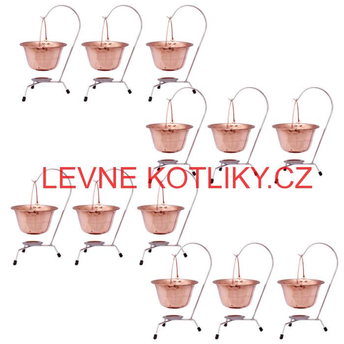 Servírovací souprava měděných kotlíků 12 ks