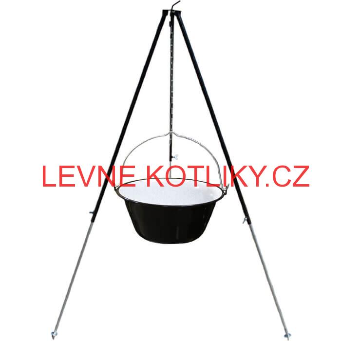 Smaltovaný kotlík 30 L + teleskopicka trojnožka 1,7 m