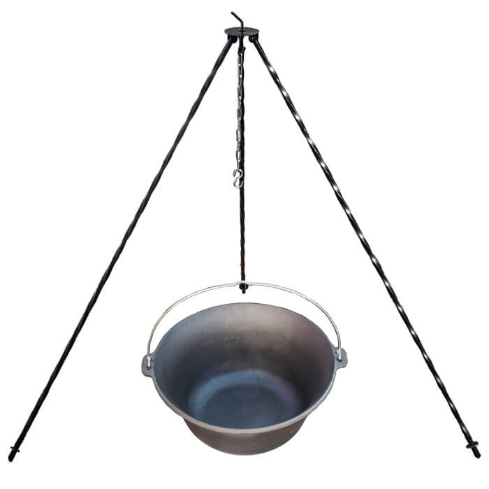 Litinový kotlík 10,8 L + trojnožka 1,2 m