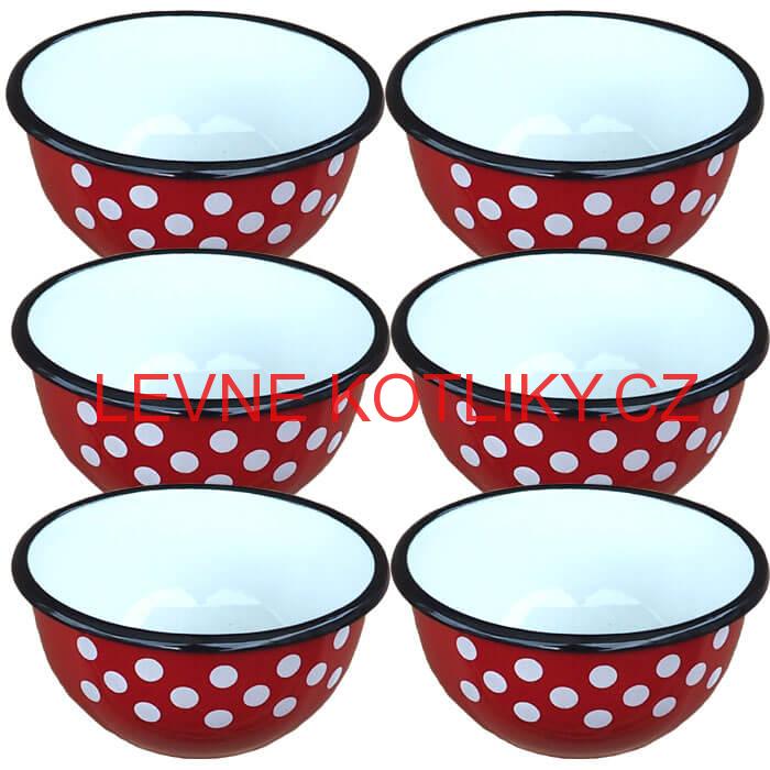 Souprava smaltovaných misek 18 cm 6 ks