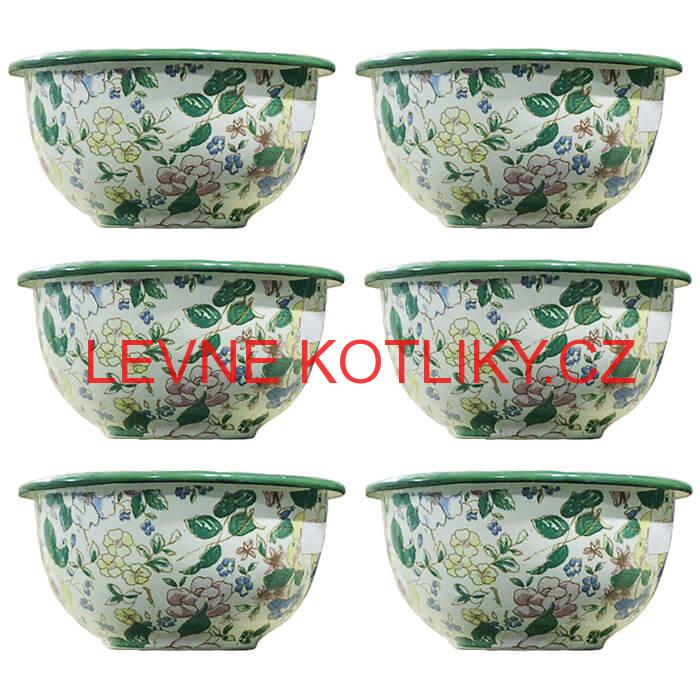 Souprava smaltovaných misek 15 cm 6 ks DECOR