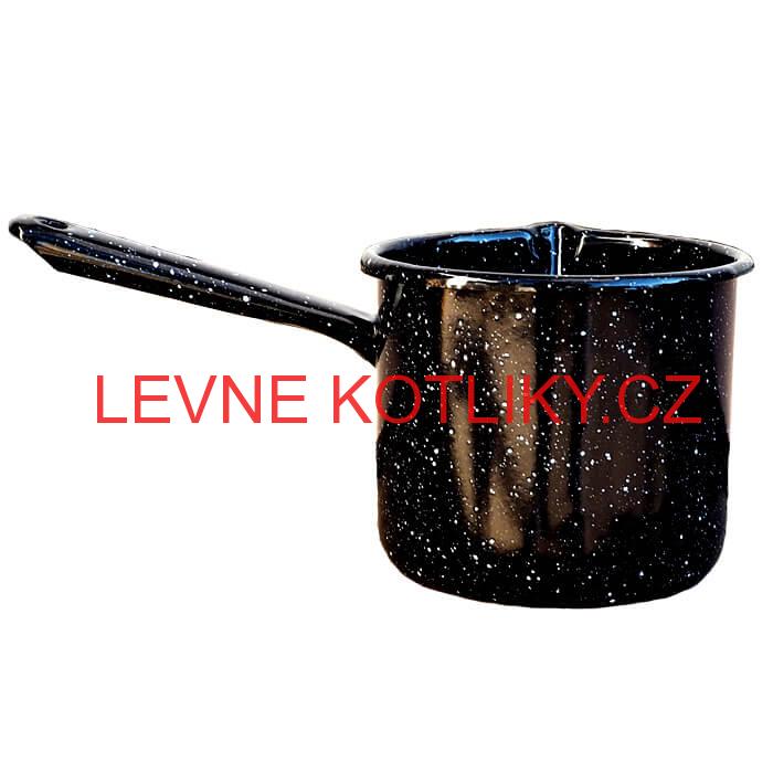 Smaltovaný hrnek s rukojetí 1 L - Černý