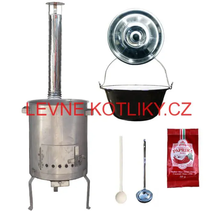 Smaltovaný kotlík 30 L (1,2 mm) + nerezová kotlina (1,5 mm) 45 cm STRONG EXCLUSIVE