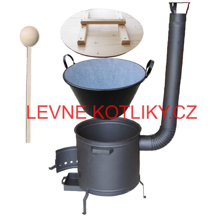 Zabijačkový smaltovaný kotel 100 L + žáruvzdorná kotlina 60 cm PLUS 600