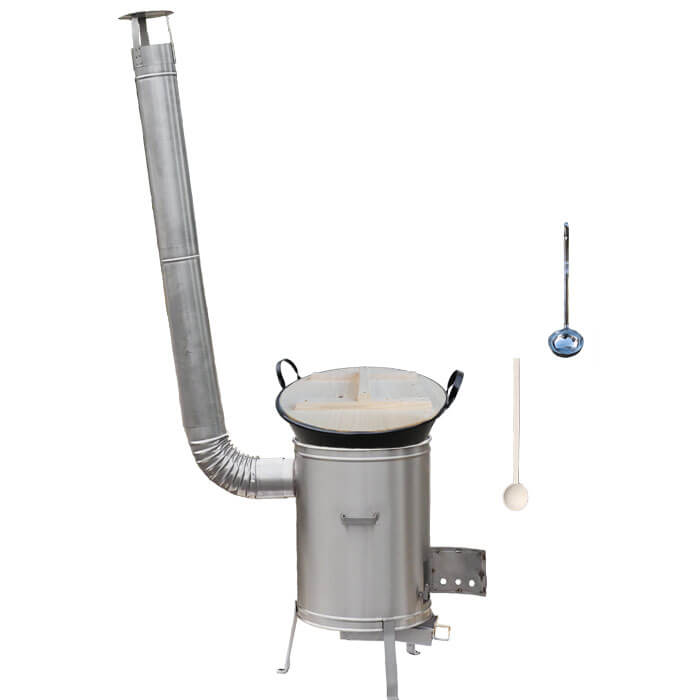 Zabijačkový smaltovaný kotel 100 L + nerezová kotlina 60 cm + vařečka a naběračka