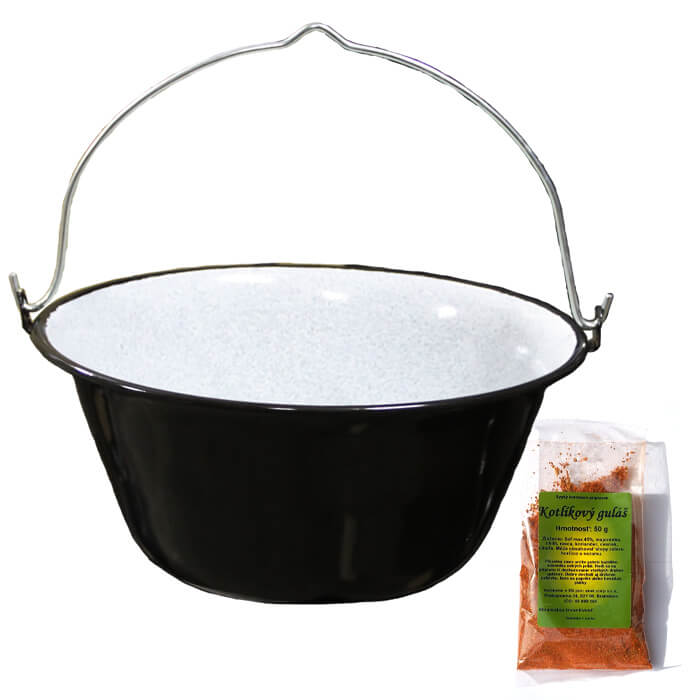 Smaltovaný kotlík 40 L + koření na kotlíkový guláš 50 g