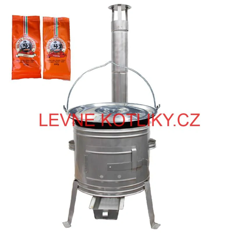 Smaltovaný kotlík 22 L + Nerezová kotlina 42 INOX + paprikový pepř na guláš - MIX 100 g