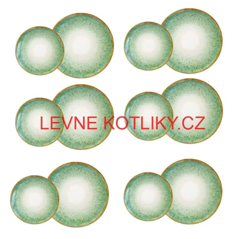 Souprava keramických talířů 18 ks GREEN
