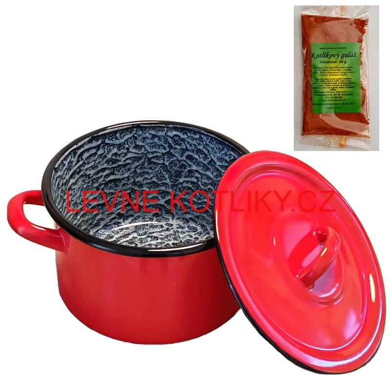 Smaltovaný hrnec s poklicí COMBI 25 l + směs koření na kotlíkový guláš 50 g