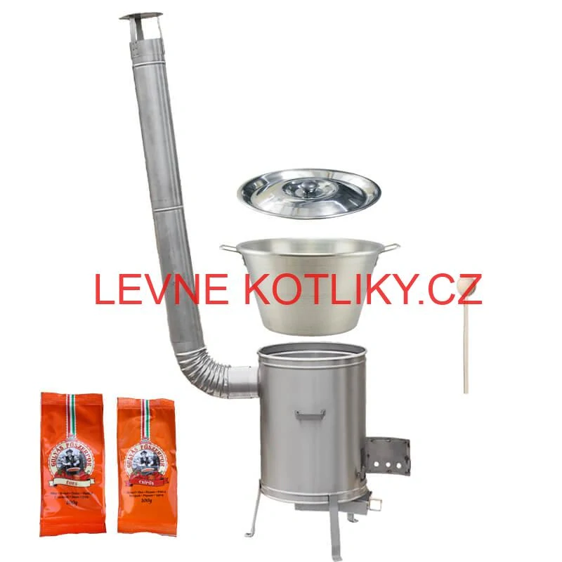 Nerezový kotel 40 L + nerezová kotlina 45 cm LUX + paprikové koření na guláš