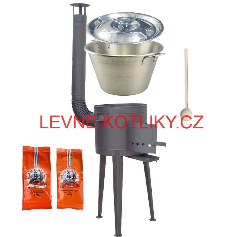 Nerezový kotel 40 L + vysoká kotlina 47 cm (2,0 mm) HODO Plus 600 + paprikové koření na guláš