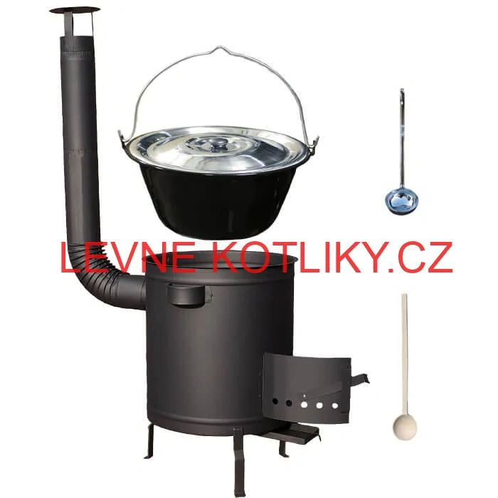 Smaltovaný kotlík 16 L (1,2 mm) + hrubostěnná (1,5 mm) a žáruvzdorná kotlina 39 PLUS 600
