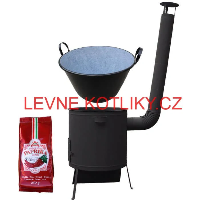 Zabijačkový smaltovaný kotel 100 L, žáruvzdorná kotlina 42 PLUS 600 4 MM + sladká paprika GURMÁN 250 g
