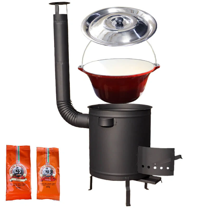 Litinový kotlík se smaltovanou úpravou 22 L + žáruvzdorná kotlina 42 cm (1,5 mm) STRONG + paprikový pepř na guláš - MIX 100 g