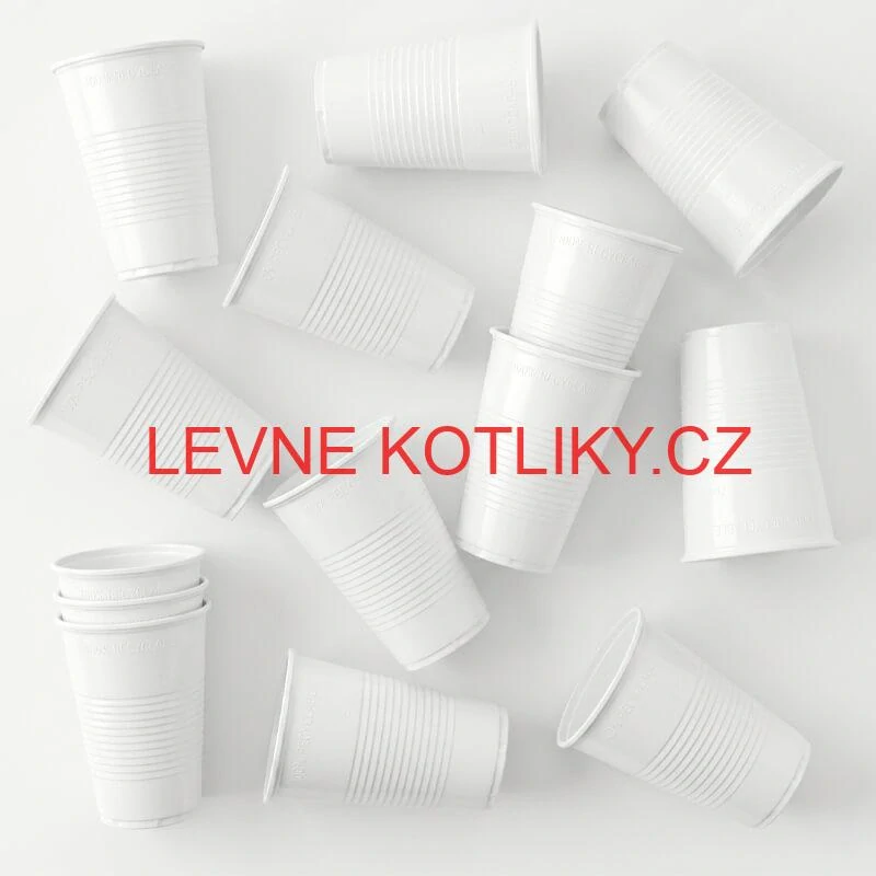 Jednorázový plastový bílý kelímek na studený nápoj 500 ml 12 ks