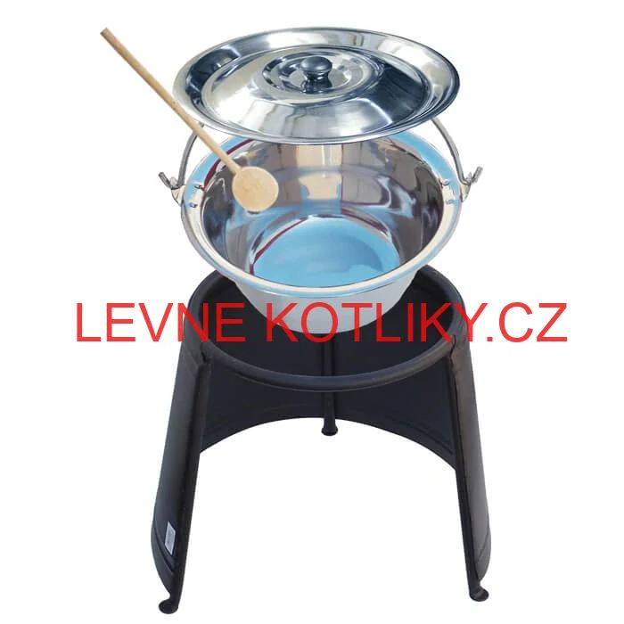 Nerezový kotlík 14 L (0,8 mm) + poklice + chránič plamene