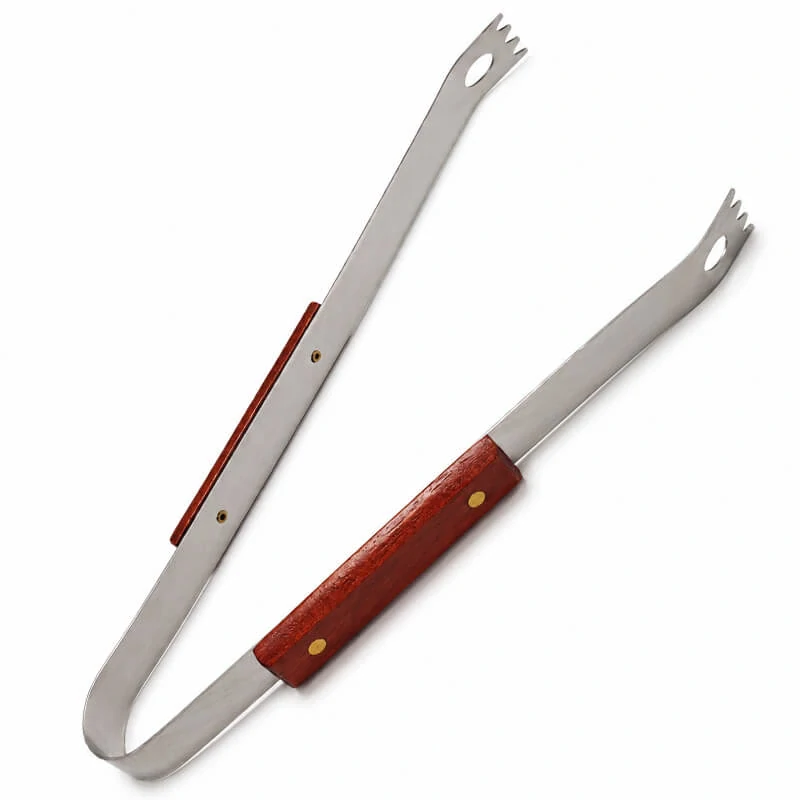 Grilovací nářadí BBQ – sada 3 ks, nerez a dřevo, 33 cm