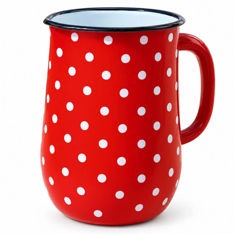 Smaltovaný džbán 2,5 l – červený s bílými puntíky