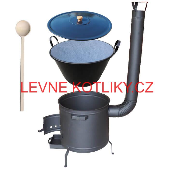 Zabijačkový smaltovaný kotel 50 L + žáruvzdorná kotlina 50 cm PLUS 600