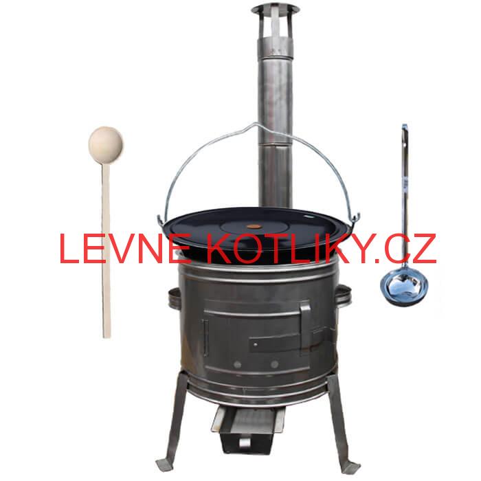 Smaltovaný kotlík 10 L + nerezová kotlina 31 cm TOPLUX