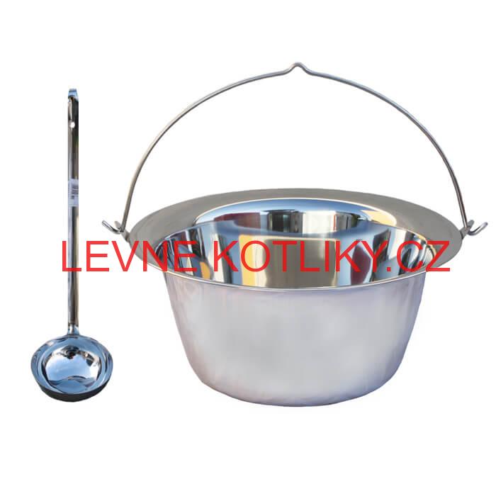 Nerezový kotlík 10 L (0,8 mm) + nerezová naběračka