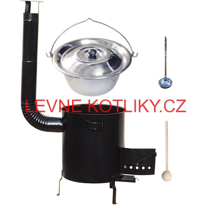 Nerezový kotlík 20 L (1,2 mm) + hrubostěnná (1,5 mm) kovová kotlina 42 STRONG