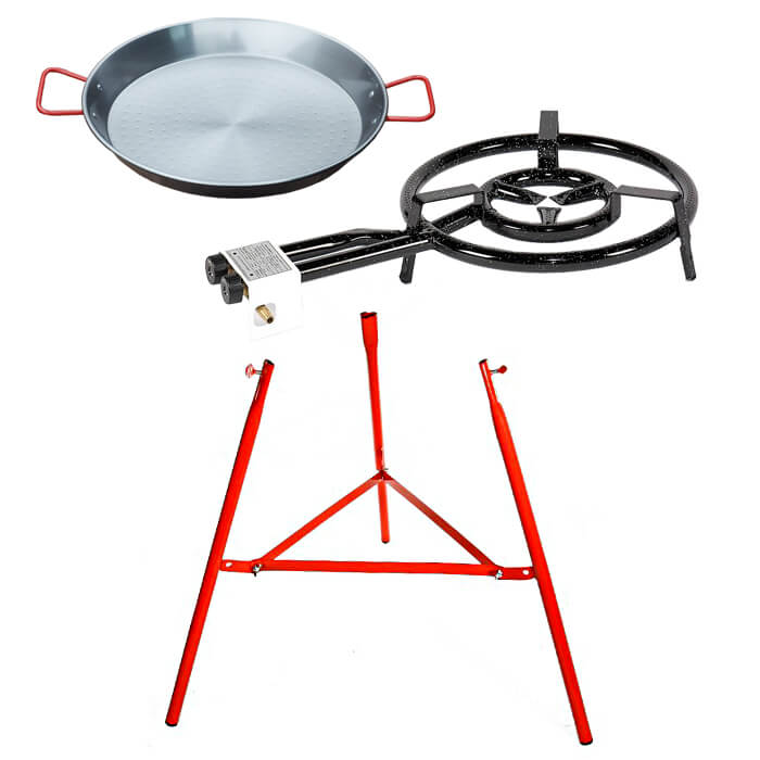 Paella pánev 50 cm s hořákem a stojanem