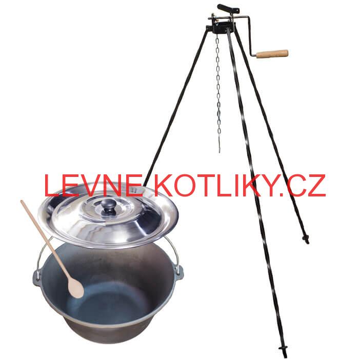 Litinový kotlík 16 L + stojan s kladkou VAR