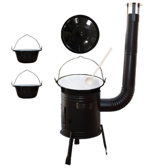 Smaltovaný kotlík 10 L (1,2 mm) + kovová kotlina 31 CLASSIC (KOV) + 2 smaltované servírovací kotlíky 0,8 L