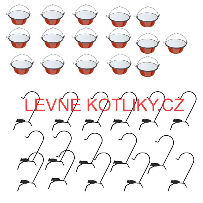 Servírovací souprava smaltovaných kotlíků 16 ks