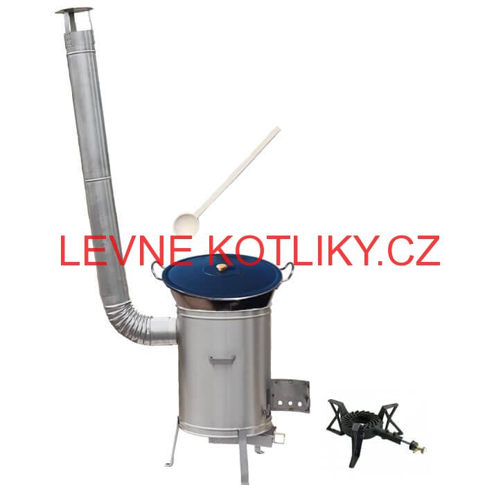 Zabijačkový nerezový kotel 60 L + nerezová kotlina 53 cm + hořák 7 kW