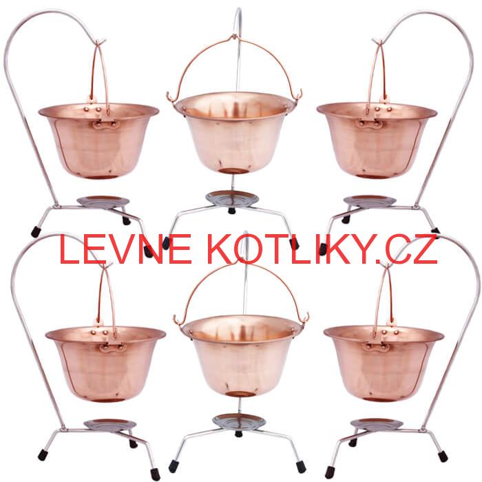 Servírovací souprava měděných kotlíků 6 ks