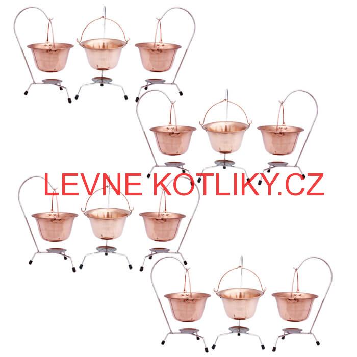 Servírovací souprava měděných kotlíků 12 ks