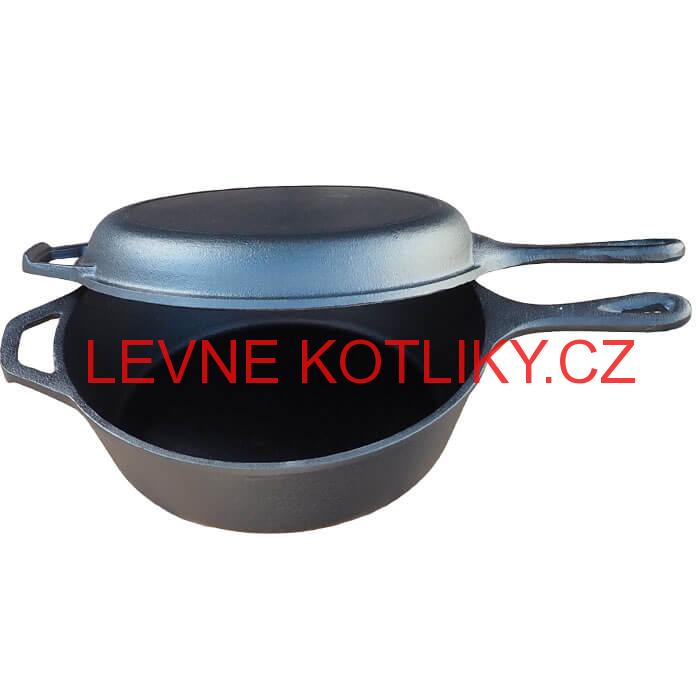 Litinová pánev s poklicí 26,5 cm