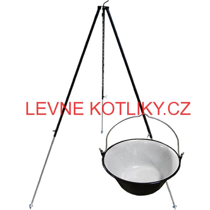 Smaltovaný kotlík 30 L + teleskopicka trojnožka 1,7 m