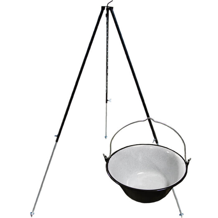 Smaltovaný kotlík 40 L + teleskopicka trojnožka 1,7 m