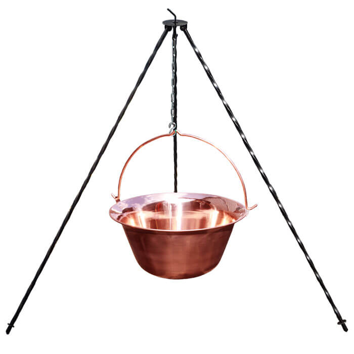 Měděný kotlík 10 L (1,2 mm) + trojnožka 1,2 m